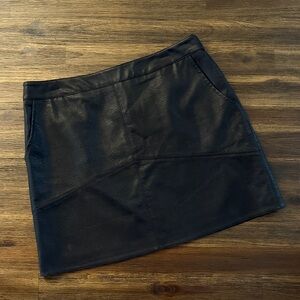 Lulus Harley Black Vegan Leather Mini Skirt Large